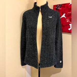 Orage Dark Grey Ski Softshell Jacket Full Zip Mock Neck, size Large